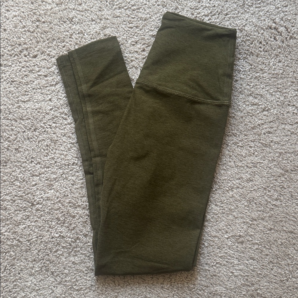Deep Olive Green Spacedye Caught in the Midi High Waist Leggings - Picture 2 of 5